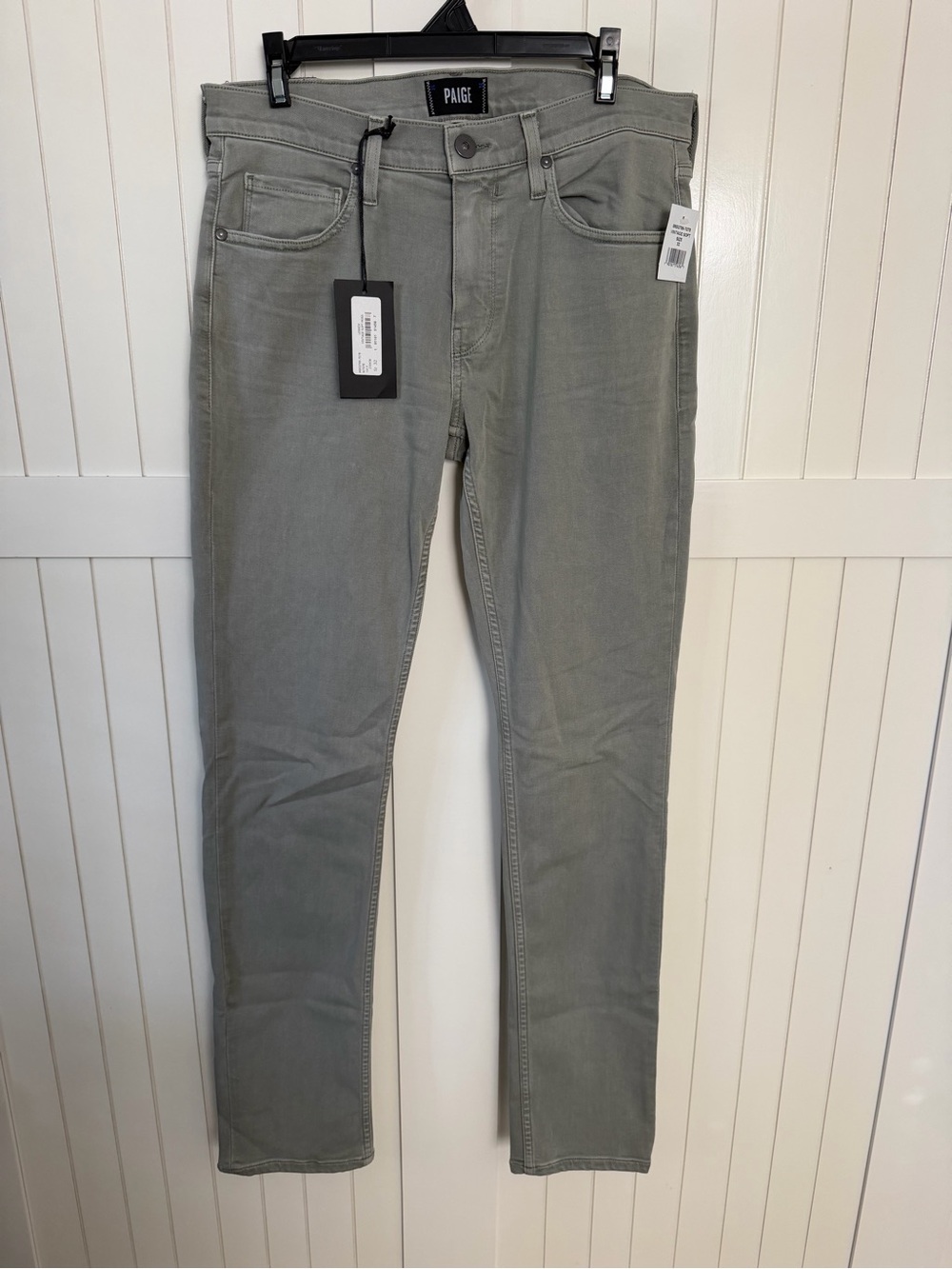 PAIGE Men's Slim Straight Jeans in Sage Gray/Green